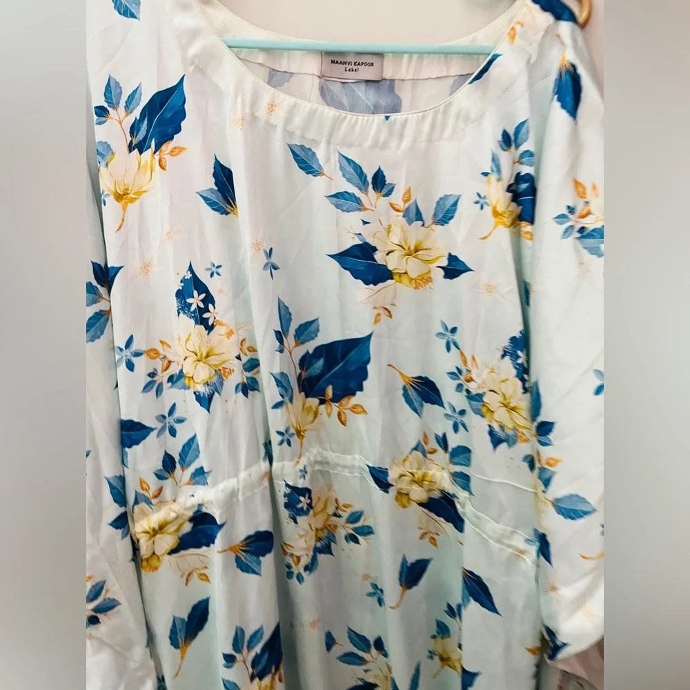 Floral print satin kaftan !! - Picture 1 of 6